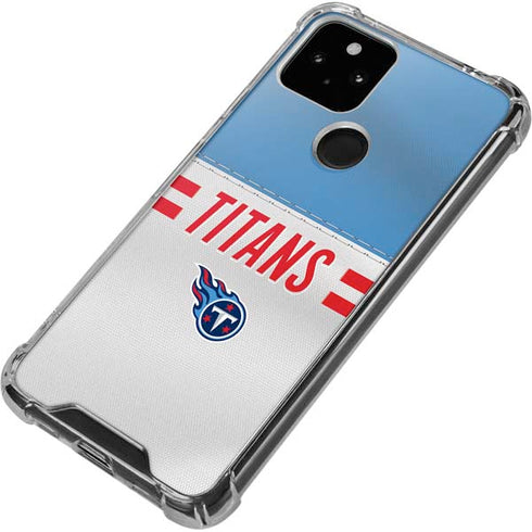 NFL Tennessee Titans White Striped Google Pixel 5 Clear Case